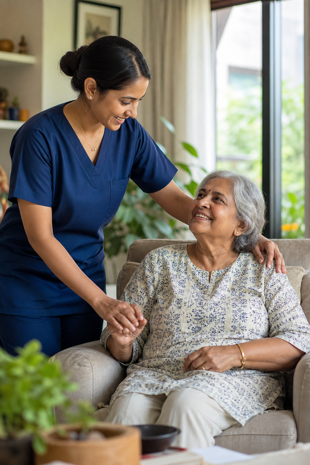 ProVitals nurse providing compassionate care to a patient at home